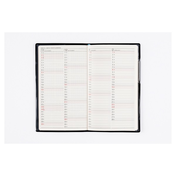 2026年1月始まり】 リベルデュオ1 手帳 マンスリーブロック 日曜始まり