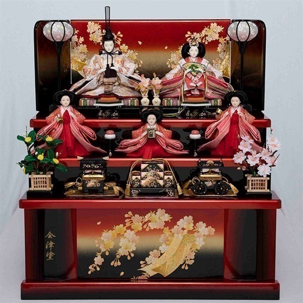 三段収納飾り「いろは雛 さくら」購入特典付き4532365213031 ひな人形