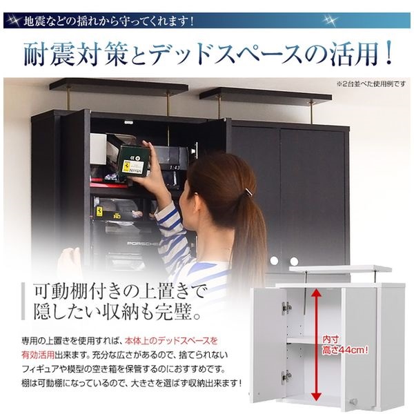 コレクションラック 〔浅型ハイタイプ セット(本体+上置き)〕 コレクションラック浅型ハイタイプ(専用上置き)