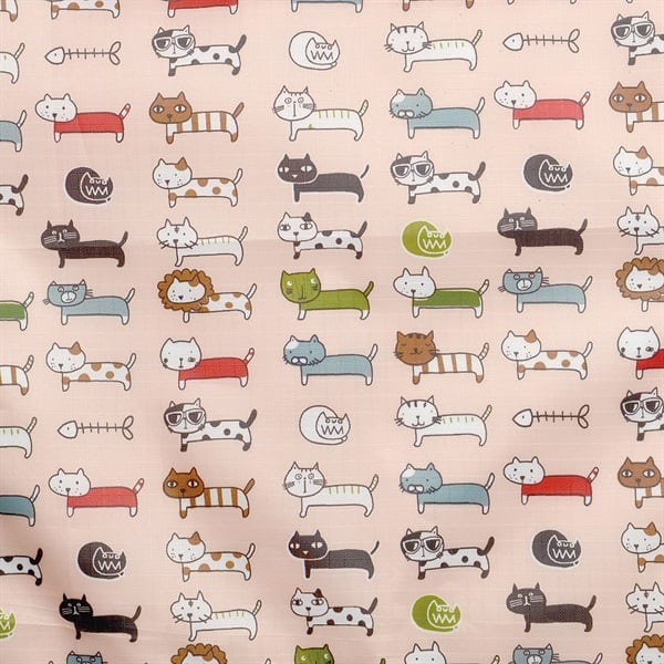 かわいいネコ柄のショッピングカート ウノフク ショッピングカート ネコ柄 折りたたみ 軽い 買い物中