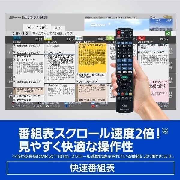 パナソニック 1TB 2番組同時 ブルーレイレコーダー DMR-2W101 ブルーレイレコーダー［1TB HDD /2番組同時録画