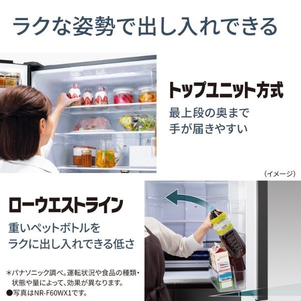 パナソニック 6ドアパーシャル搭載冷蔵庫 501L NR-F50EX1-C【標準配