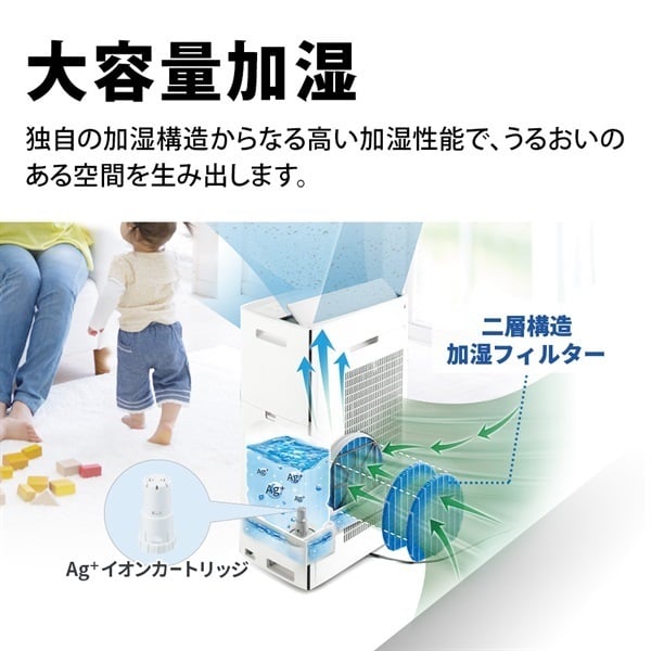 シャープ プラズマクラスター加湿空気清浄機 KI-TX70-W | イオン