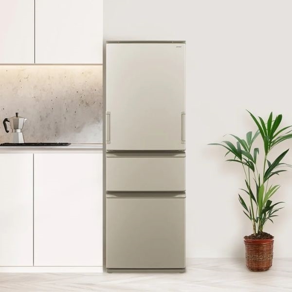 三篠 シャープ 3ドア冷凍冷蔵庫 374L SJ-X373P-N【標準配送料2000円＋標準