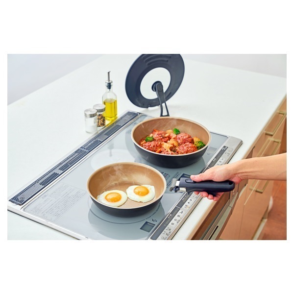 evercook fit IH対応 着脱式 フライパンセット ブラック 4点セット