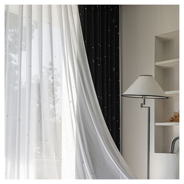 ミッキー スター柄　カーテン 既成 4枚組 カーテン ミッキーマウス スター柄 | イオンスタイル