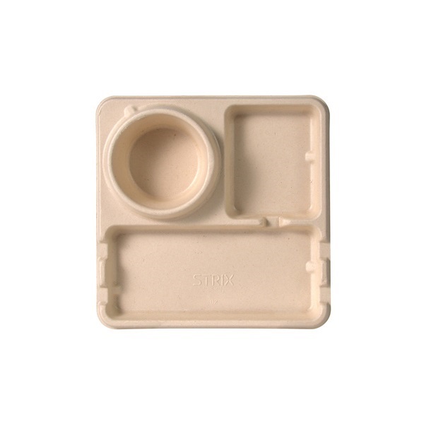 未晒バガス 仕切付きプレート ストリックスデザイン | イオン