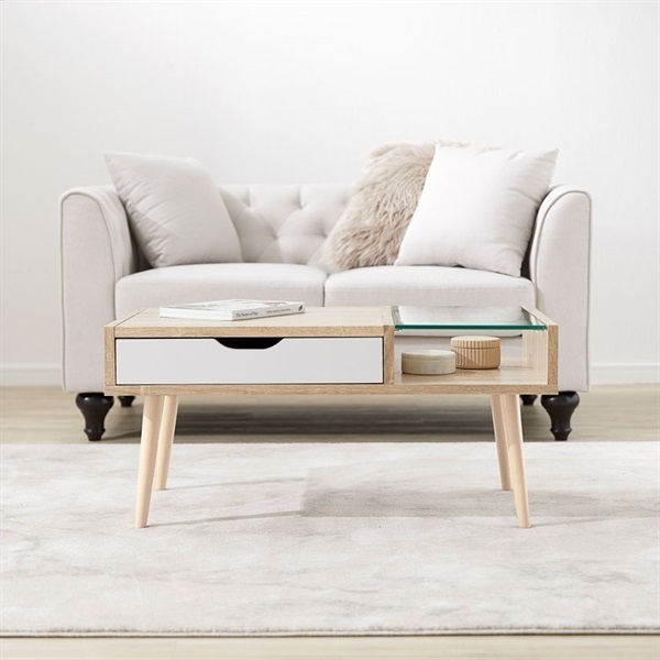 【キズあり・BoConcept】シンプルな強化ガラス製・Adriaローテーブル テーブル ガラステーブル おしゃれ 80cm センターテーブル ロー
