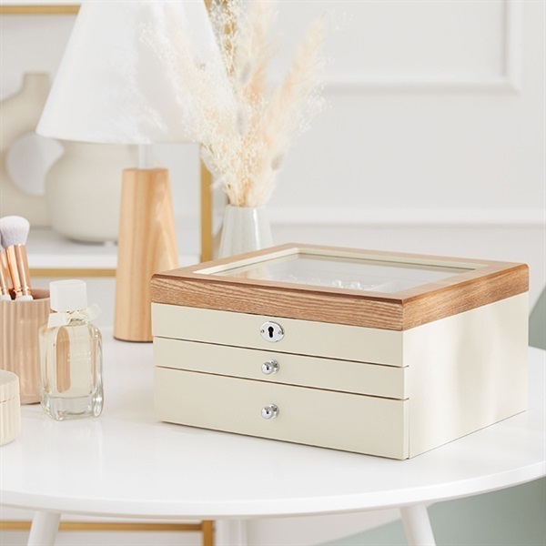 ❣️ネット完売品❣️LOWYAロウヤ　ジュエリーボックス　アクセサリーボックス　白 ジュエリーボックス・アクセサリーケース(ホワイト/ブラック)大