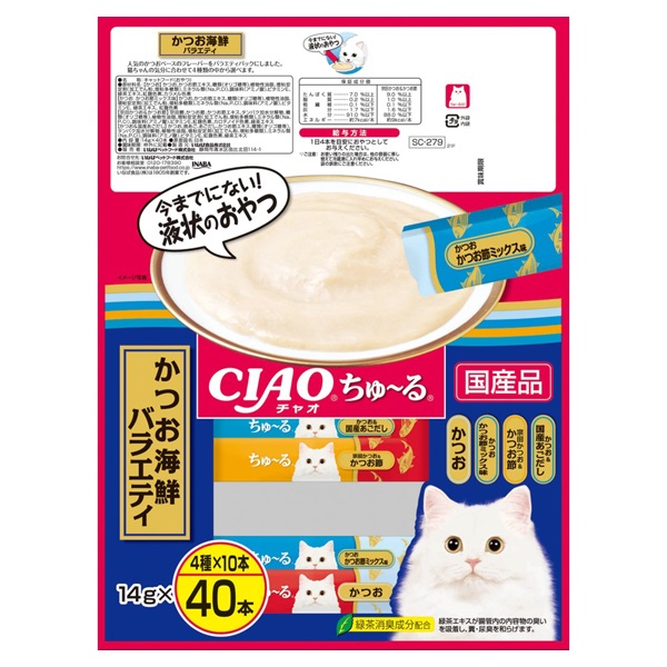 CIAO ちゅ～る かつお海鮮バラエティ 14g×40本 チャオ いなばペット