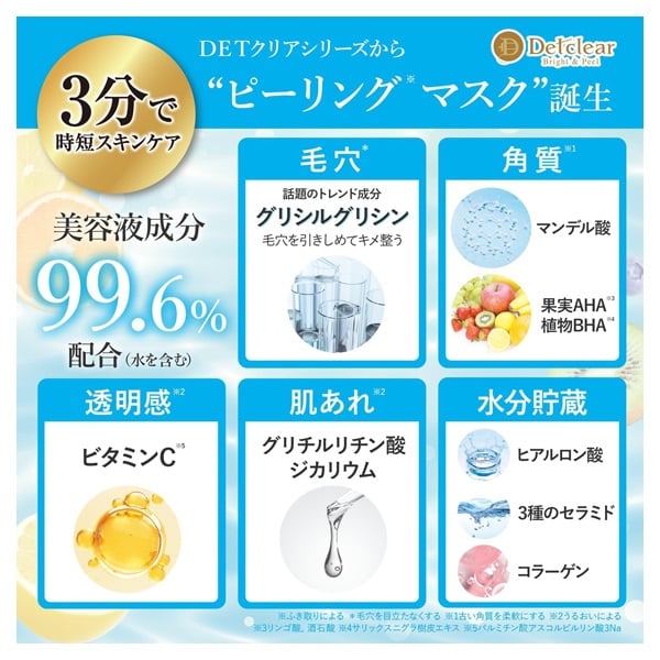 DETクリア ブライト&ピール シートマスク 7枚入 明色化粧品 | イオン