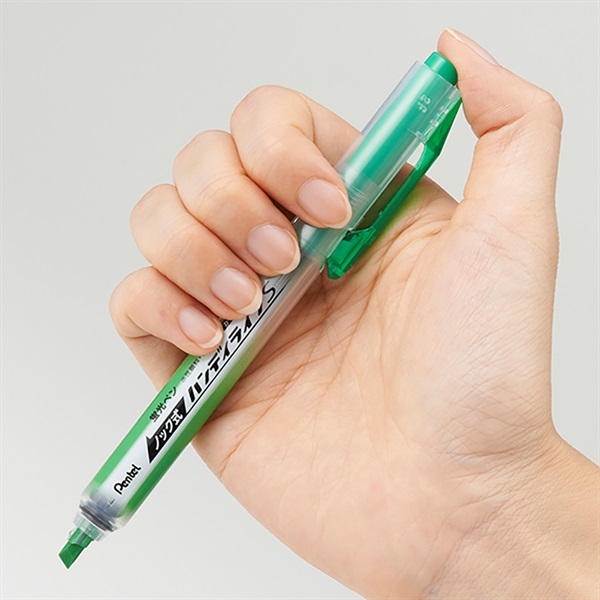 蛍光ペン ノック式ハンディラインS ライトグリーン | イオンスタイル