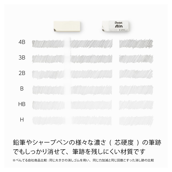 消しゴム Pentel Ain ぺんてる アイン くっつくタイプ 大 白 | イオン