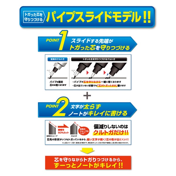 クルトガ シャープペン クルトガ パイプスライドモデル 0.5mm M5-452 1P