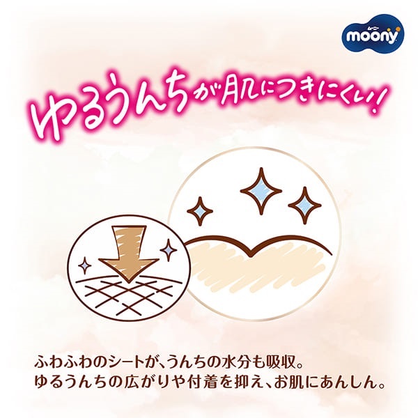 【値下げ】ムーニー　低刺激　Sテープ　3袋 ムーニー テープ Sサイズ おむつ(4~8kg)76枚 Amazon限定