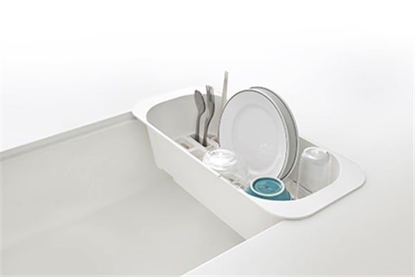 山崎実業 伸縮水切りバスケット アクア ホワイト 3228 | イオン