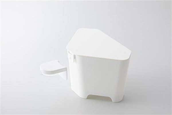 yu-yu様♡専用コーナー*\(^o^)/* 山崎実業 浮かせる フタ付き三角コーナー アクア ホワイト 3236