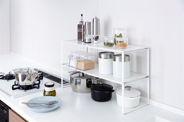 山崎実業 伸縮収納棚 プレート ホワイト 3829 | イオンスタイル