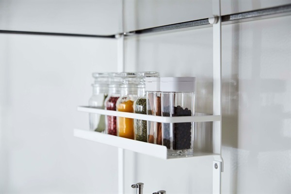 山崎実業 レンジフード調味料ラック プレート 3段 ホワイト 4838