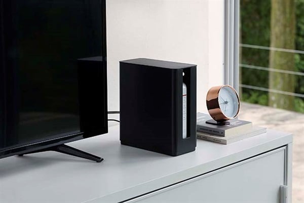 山崎実業 重ねられるスリム蓋付きルーター収納ケース スマート