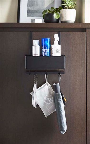 smart フック付きひっかけ下駄箱扉収納ラック スマート ブラック ｜山崎実業(Yamazaki) フック付き ひっかけ 下駄箱扉 収納ラック