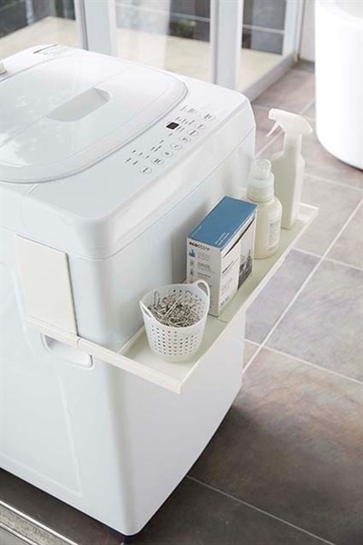 山崎実業 マグネット伸縮洗濯機ラック プレート ホワイト 5645