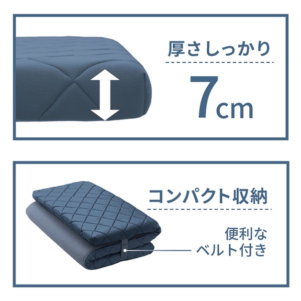 寝心地にこだわった敷ふとん(体圧分散タイプ) S ブルー | イオン