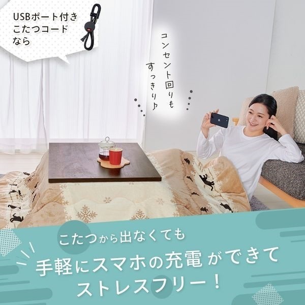 USBポート付こたつコード 2ピン専用 | イオンスタイルオンライン 衣料