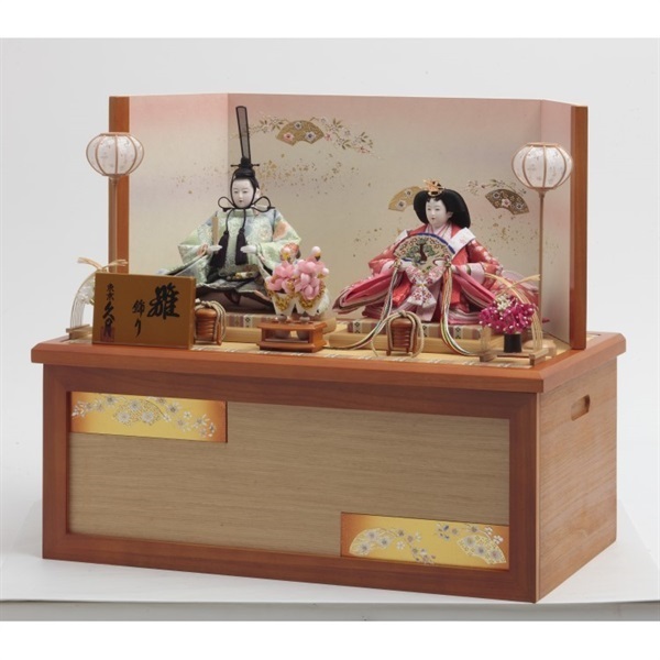 翔玉監修　雛人形親王飾りガラスケース入り・間口約５５×奥行約２８×高さ約４１㎝ 翔玉監修 雛人形親王飾りガラスケース入り・間口約55×奥行約28×高