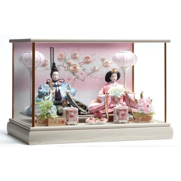 東京久月　雛人形　立親王平飾りセット・アウトレット商品 アウトレット商品・東京久月雛人形親王平飾り・間口約65×奥行約35