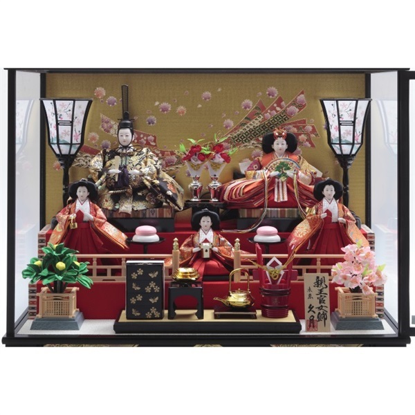 久月 五人ケース飾り「金彩吉祥」 4960282394357 ひな人形 雛人形