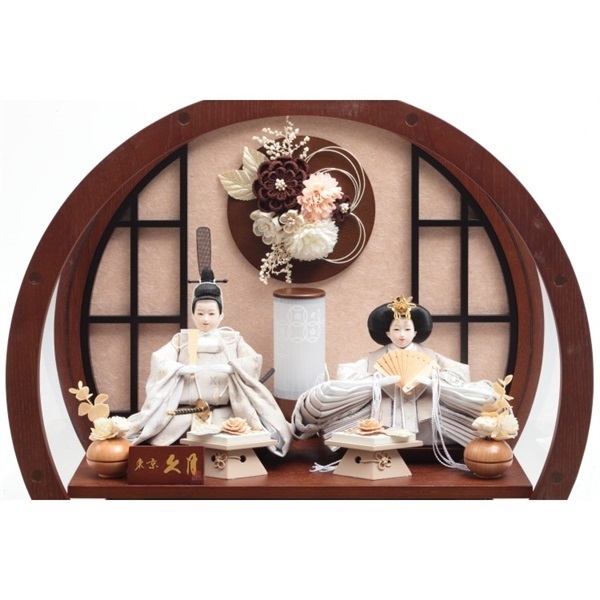 完売】久月 親王ケース飾り「円形 凛」 4960282394388 ひな人形 雛人形