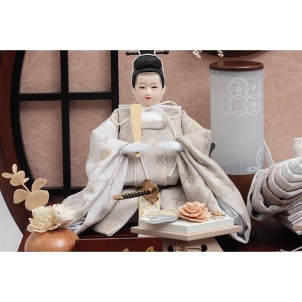 久月 親王ケース飾り「円形 凛」 4960282394388 ひな人形 雛人形