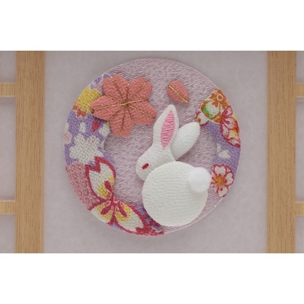 久月 親王ケース飾り「花うさぎ」 4960282394463 ひな人形 雛人形