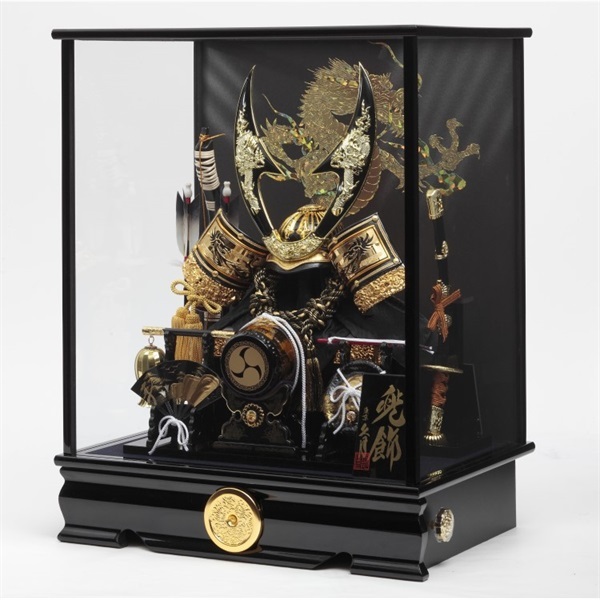 久月 兜ケース飾り「煌龍 (こうりゅう)」 五月人形 かぶと コンパクト