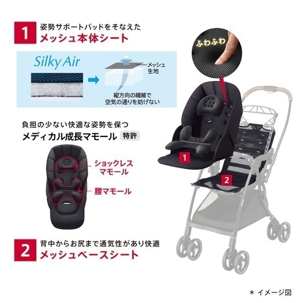 aprica アップリカ ラクーナ クッション AG グレー 1ヶ月～ 両