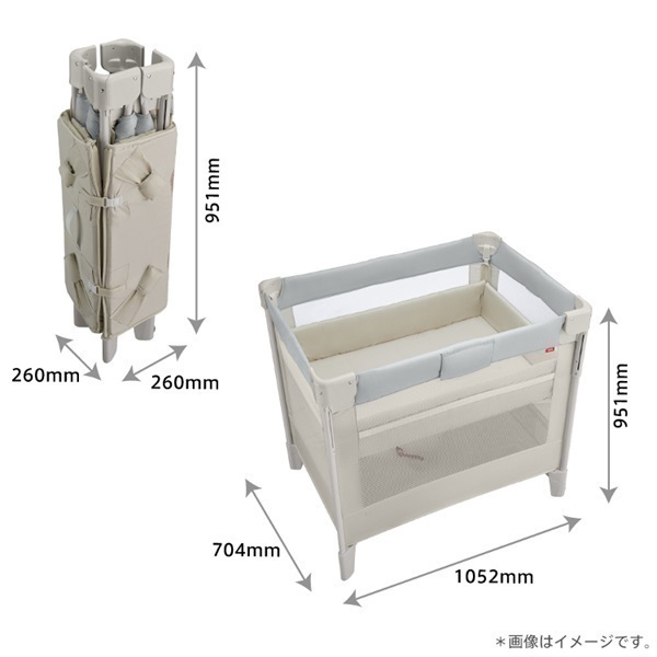 アップリカ ココネル エアー AB ホワイトグレー ベビーベッド | イオン