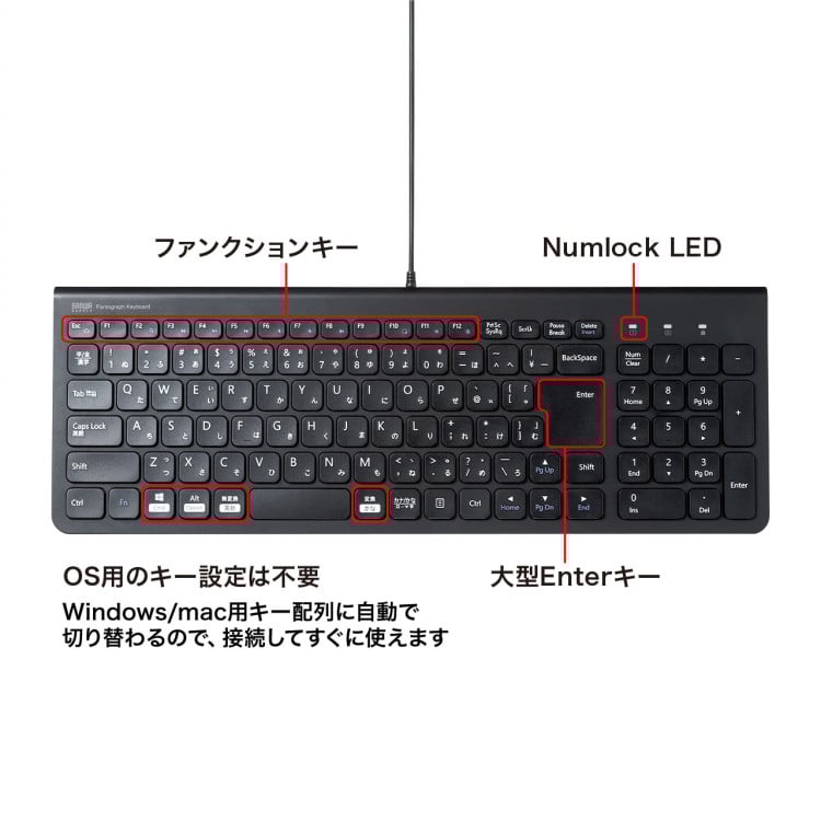 キーボード SKB-SL31BK サンワサプライ | イオンスタイルオンライン