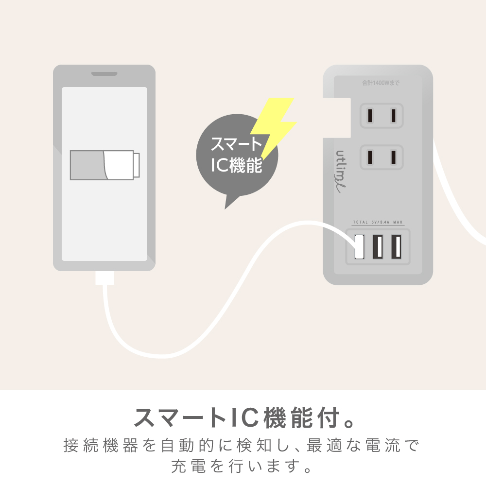 ポータブルコンセント USBポート付 | イオンスタイルオンライン
