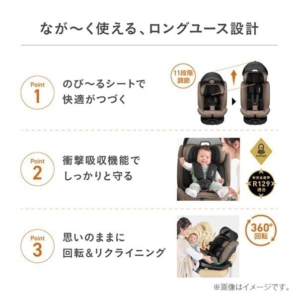 えび出品 コンビ クルムーヴ ロング R129 エッグショック EA ブルー