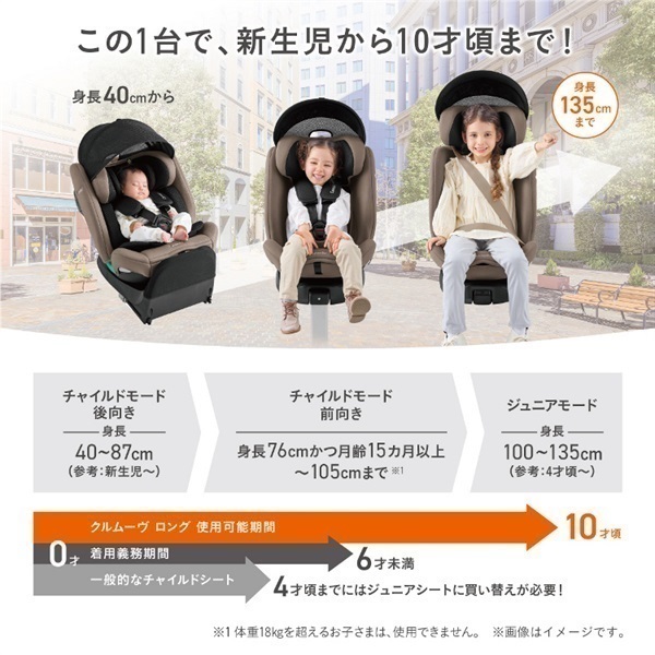 コンビ クルムーヴ ロング R129 エッグショック EA ブルー
