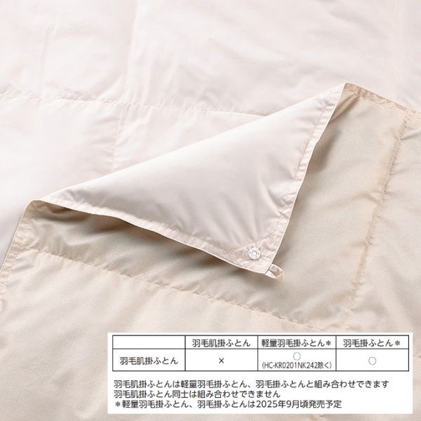 ホームコーディ　未使用品　肌掛け　洗える羽毛布団　シングルロング
