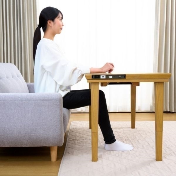 ホームコーディ USBコンセント付き 高さが変えられるソファ前こたつ