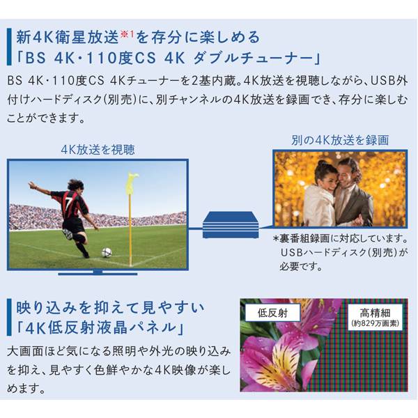 シャープ(SHARP) 50型 「4Kチューナー搭載」 液晶テレビ 4T-C50BH1 