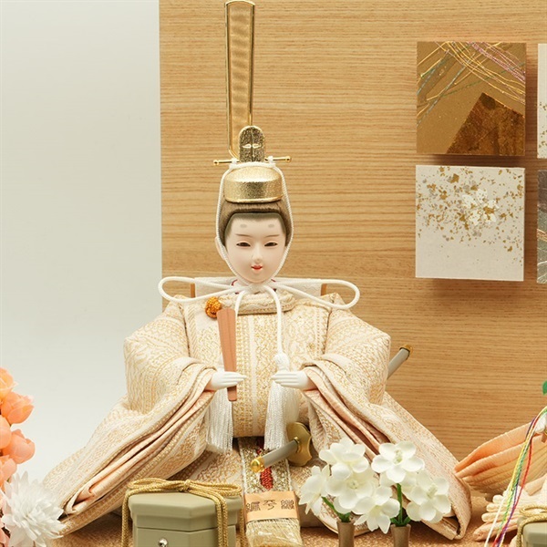 完売】吉德 親王ケース飾り「金彩突板屏風」322968 4979866459665