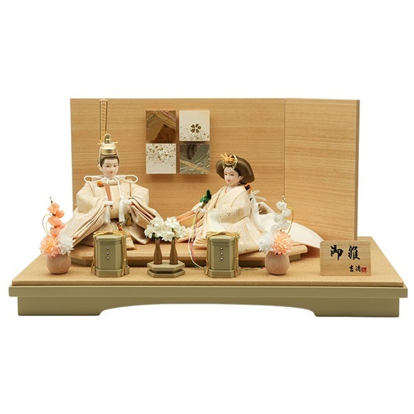 完売】吉德 親王ケース飾り「金彩突板屏風」322968 4979866459665